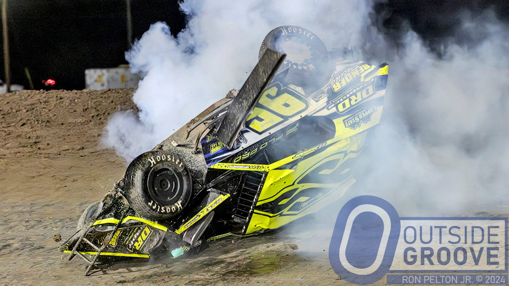 Collin Bender Walks Away from this Smoky Crash